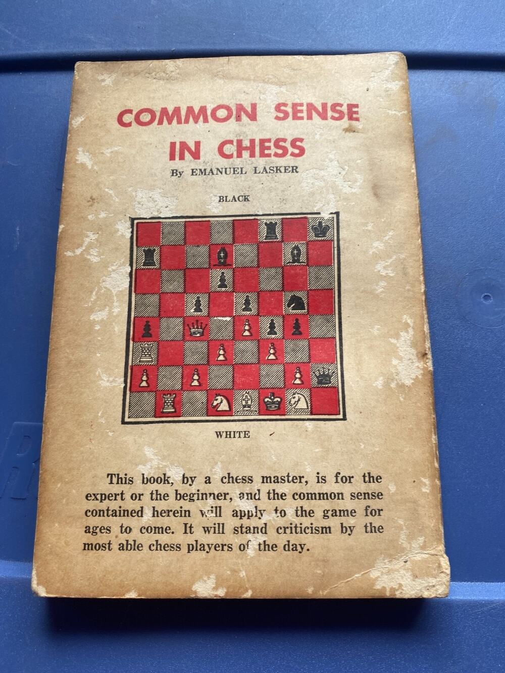 Common Sense In Chess Emanual Lasker Vintage Book 1948 Willey Book Company